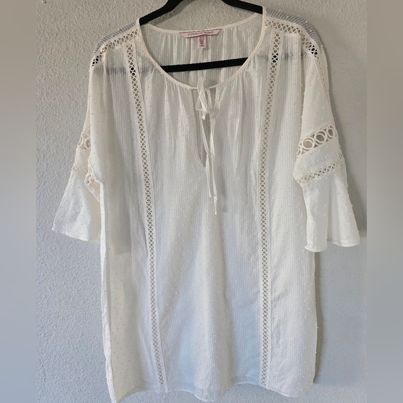 Vintage Victoria Secret Top/ Nightgown White Textured Dainty Minimalist - Picture 8 of 14